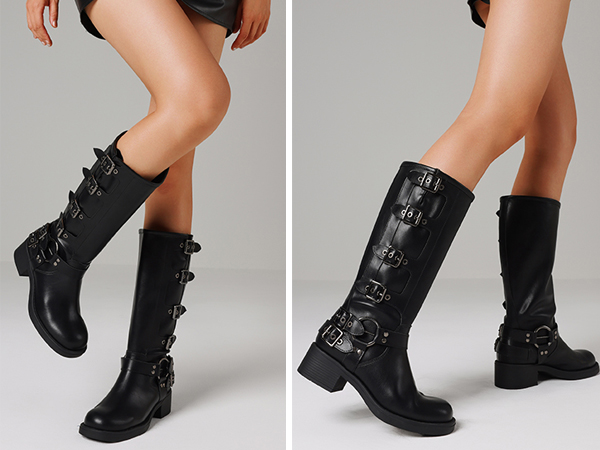 Amazon.com | AMINUGAL Brown Knee High Boots Women Square Toe