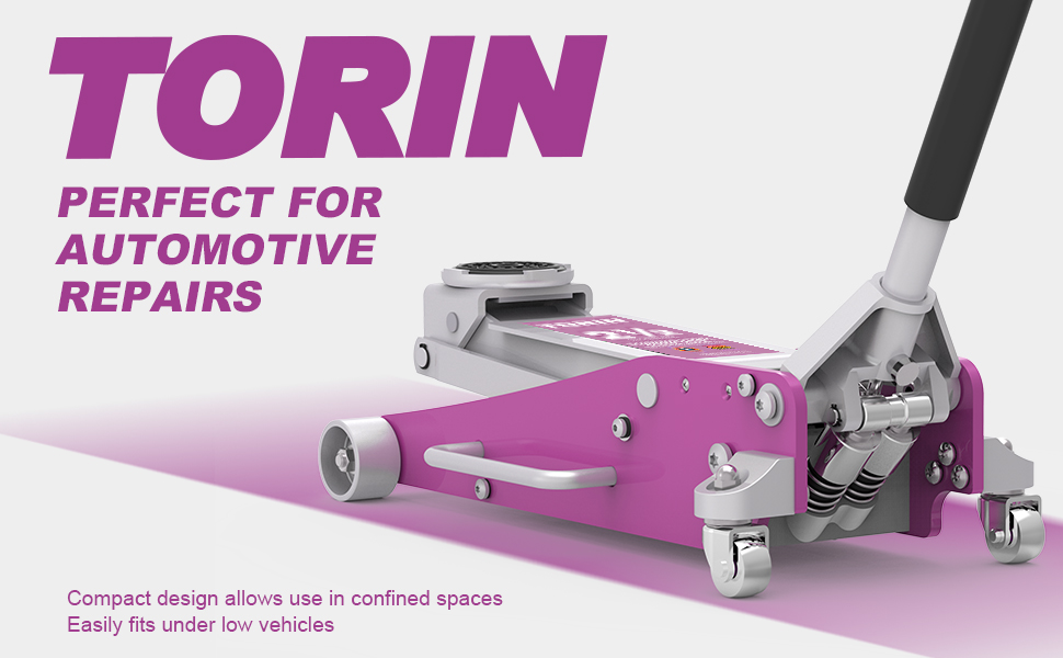 Torin Hydraulic Low Profile Aluminum and Steel Racing Floor Jack Quick Lift Pump, 2.5 Ton (5,000 lb)