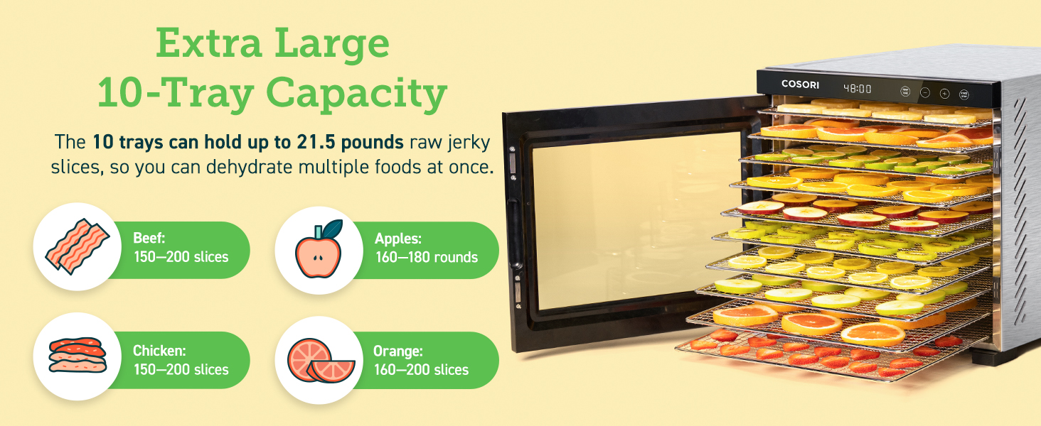 COSORI Food Dehydrator for Jerky, with 16.2ft² Drying Space