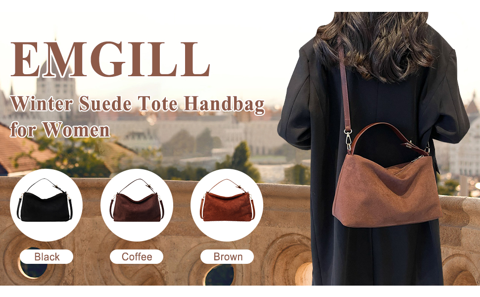 Amazon.com: Suede Bag Slouchy Shoulder Bag for Women