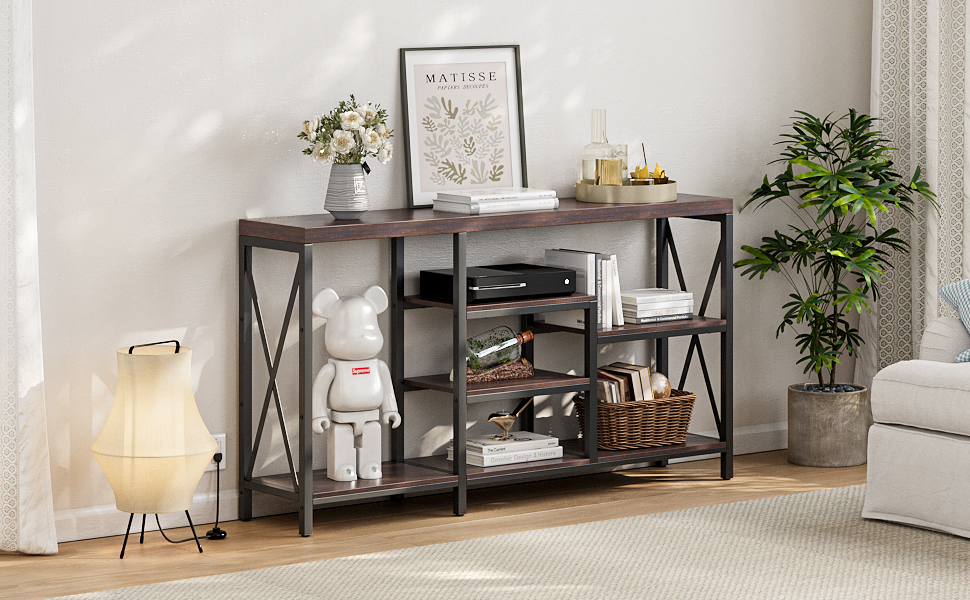 Entryway Table, Console Tables for Entryway, 55 Inch Narrow