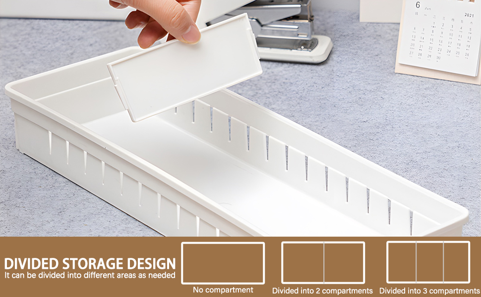 FYY Plastic Drawer Organizers Set, 2 Pcs Desk Drawer