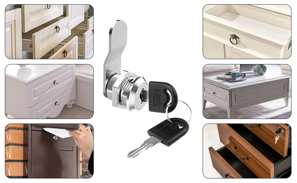 GNCLOUD Security Mailbox Lock 3 Sets 16mm Lock, Letter Post Box Lock, Drawer Lock