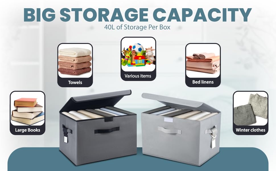 Amazon.com - Extra Large 40L 3-Pack Collapsible Storage Bins