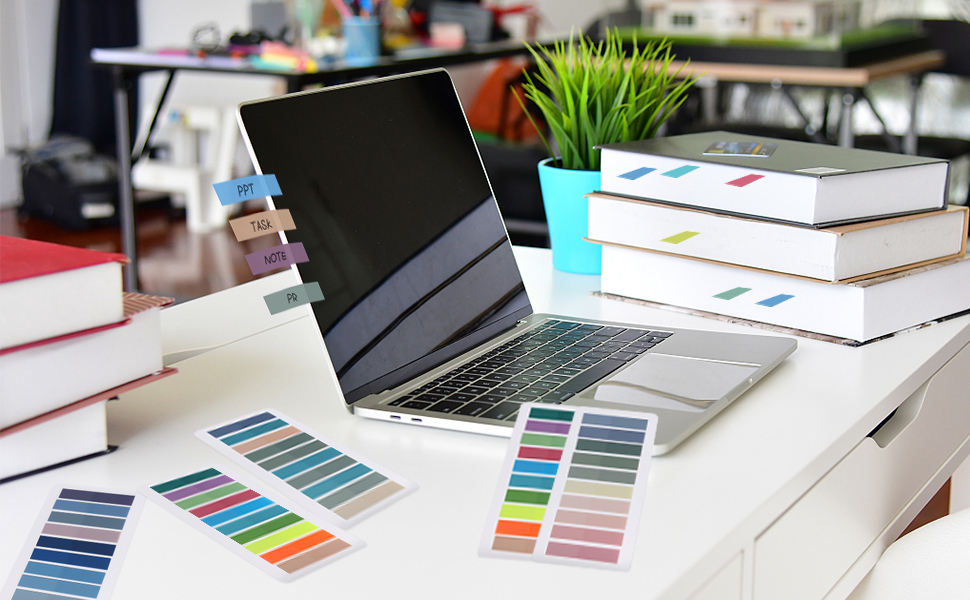 3200 PCS Sticky Tabs, 60 Colors Book Tabs, Transparent Sticky Note Tabs, Page