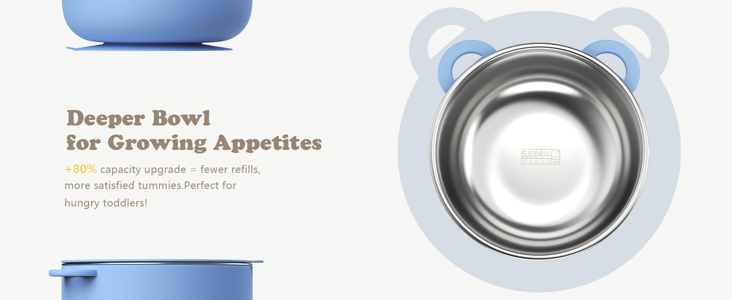 stainless steel baby plates with suction
