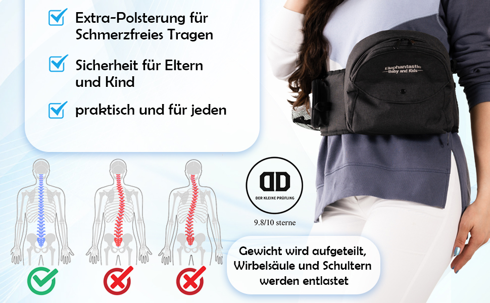 Ihr Kind ohne Schmerzen und ungesunde Haltung tragen