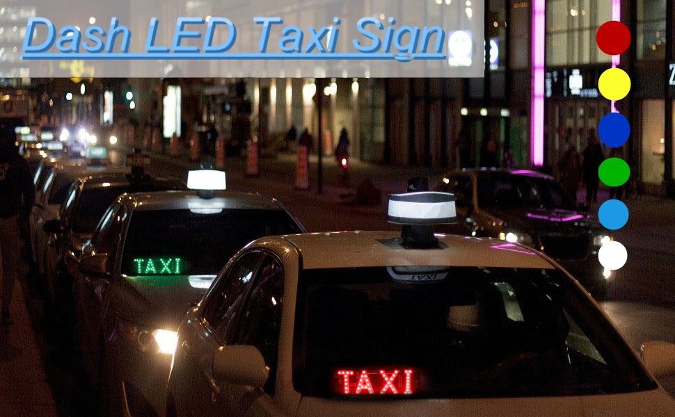 LED Taxi Sign Decor, Taxi Flashing Hook on Car Window with
