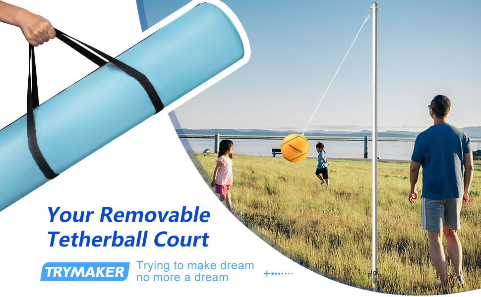 Trymaker Tetherball Set with Base,Tetherball Equipment with Pole for
