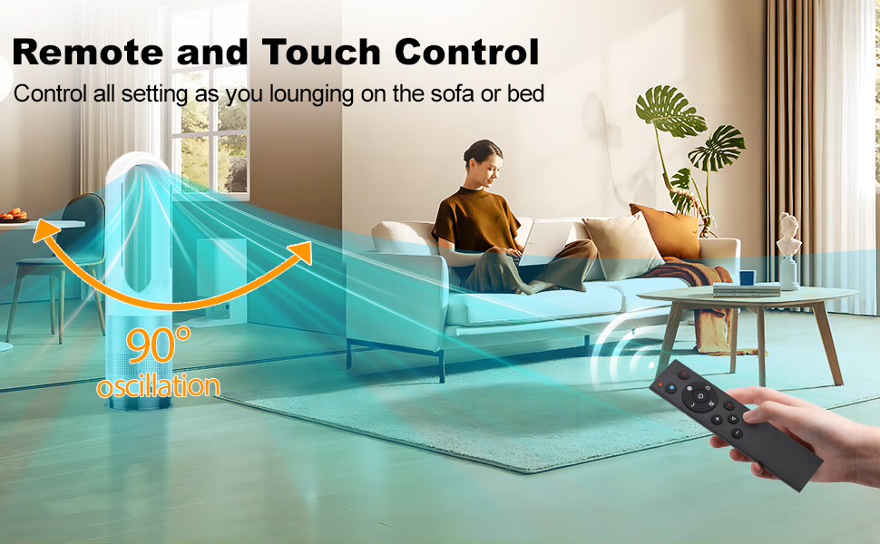 bladeless fan with remote