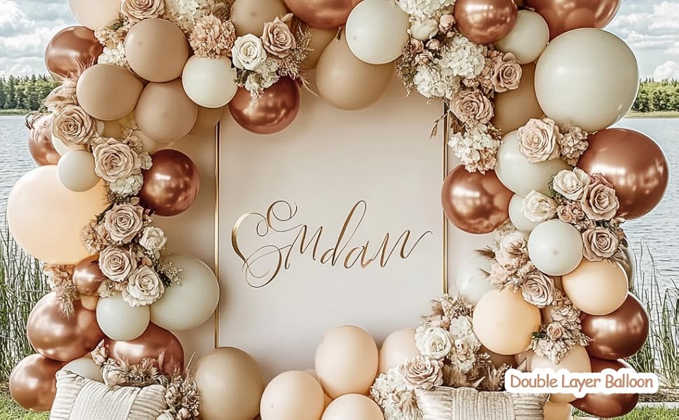 blush nude balloon arch