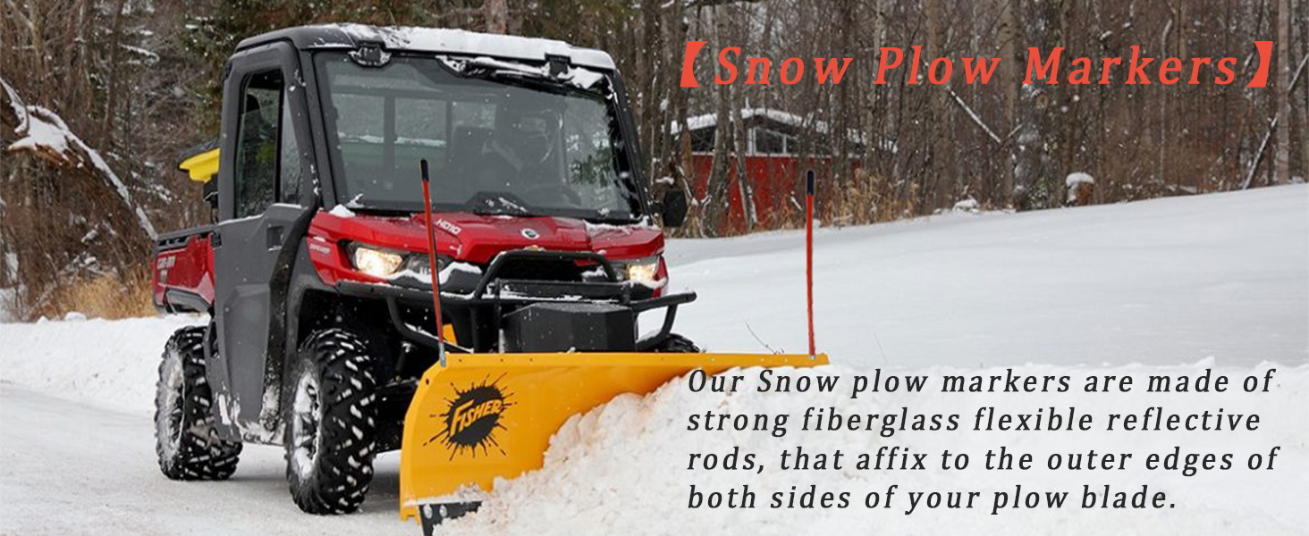 QYMOTO 27'' Snow Plow Markers 1/2'' Diameter Snow Plow
