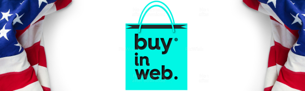 buy in web logo with an american flag