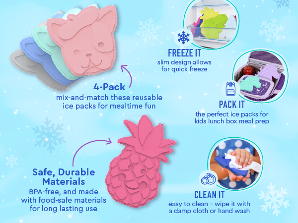 ultra thin ice packs easy to freeze clean and pack durable ice packs for kids lunch box and bag