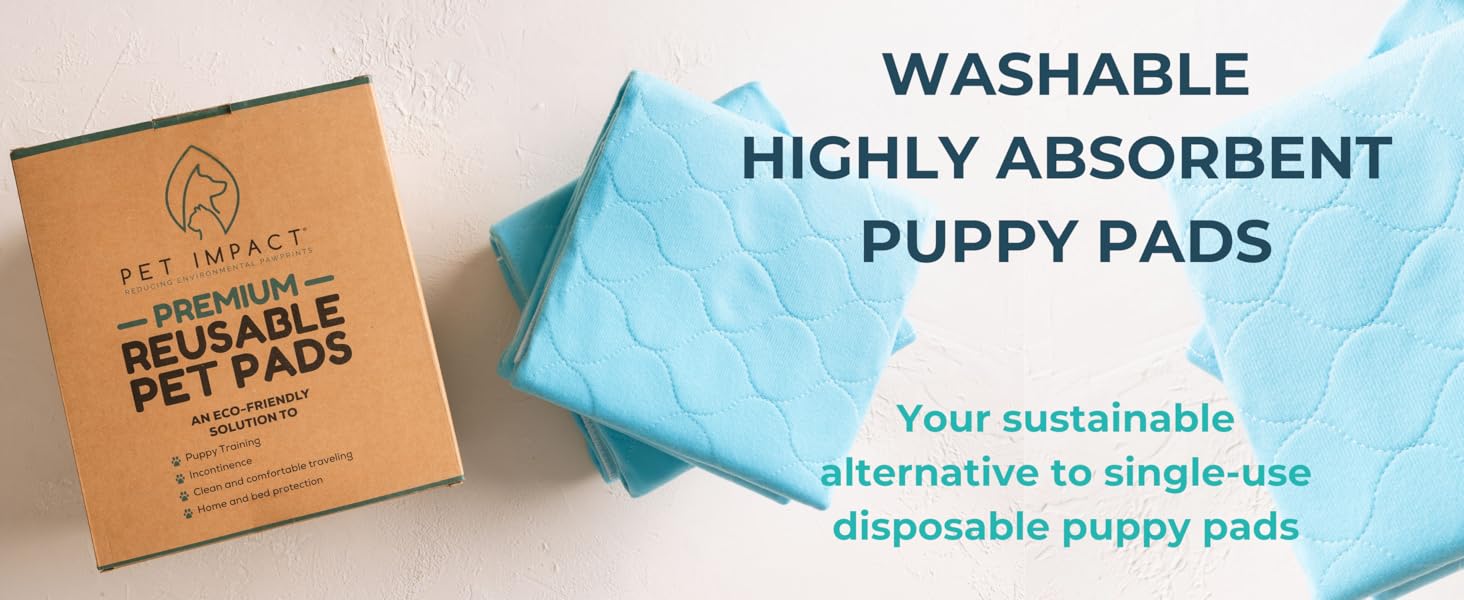 PET IMPACT Washable Puppy Pads, Premium Reusable Dog Pee Pad, Puppy Mats for House Training