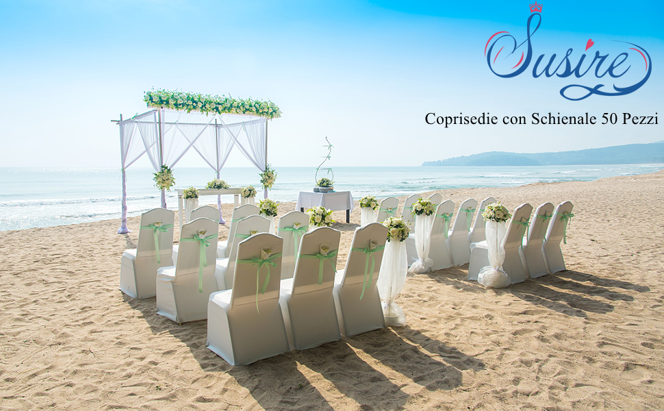 Coprisedia Spandex Elastico 50 Pezzi Bianco Copertura Della Sedia Per Matrimonio Fodera Copre Con Schienale Da Sala Pranzo Decorazione 12 Copri Sedia 50 Pezzi per Sedia da Matrimonio, in Poliestere ed Elastan, Elastico, per Serata, Bianco