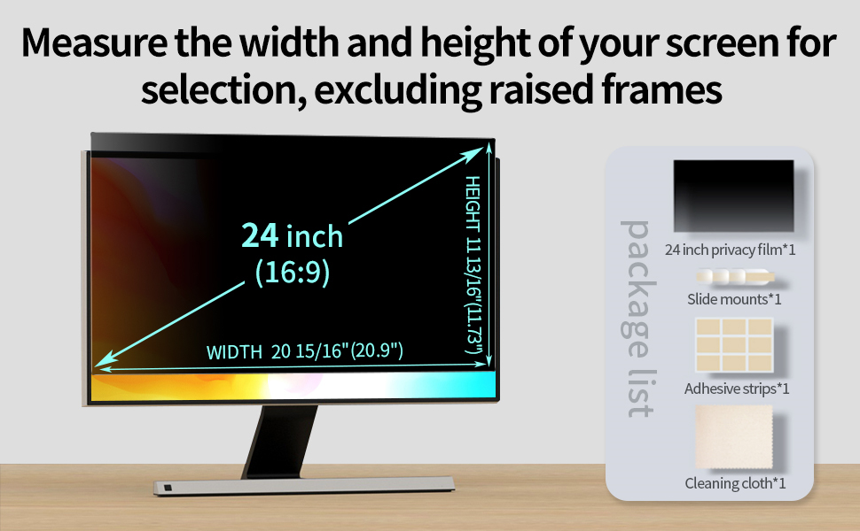 GUDTEKE Upgraded HD Computer Privacy Screen 24 inch