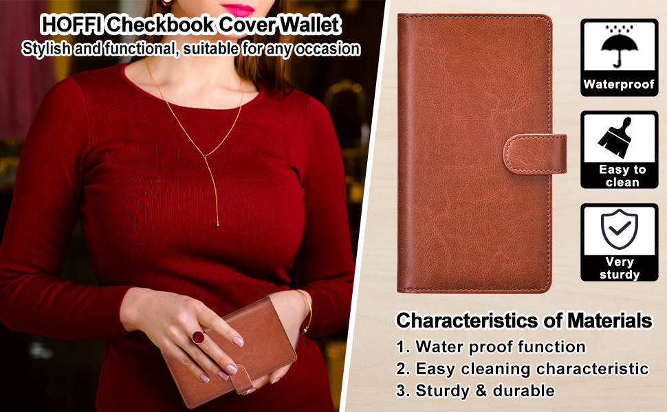 Checkbook Covers Leather RFID Check Registers for Personal
