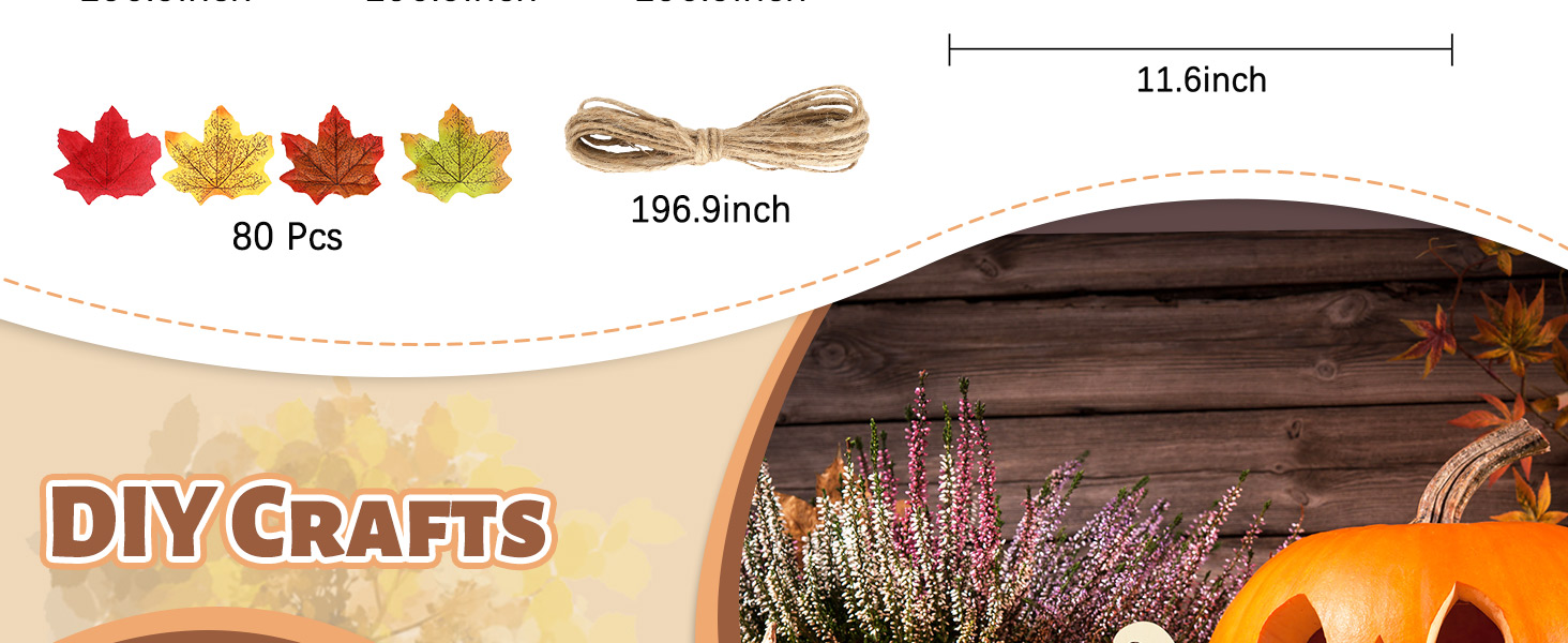 5 Pieces 11.6 Inch Thanksgiving Unfinished Wood Pumpkin Cutout