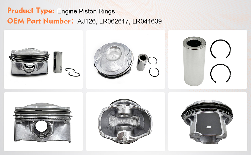 Engine Piston Rings AJ126 Compatible with Land Rover LR4