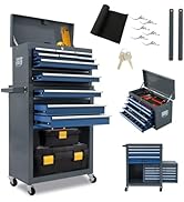 Kirmosal 13 Drawers Tool Chest with Wheels,Large Capacity Tool Storage Cabinet with Removable Top...