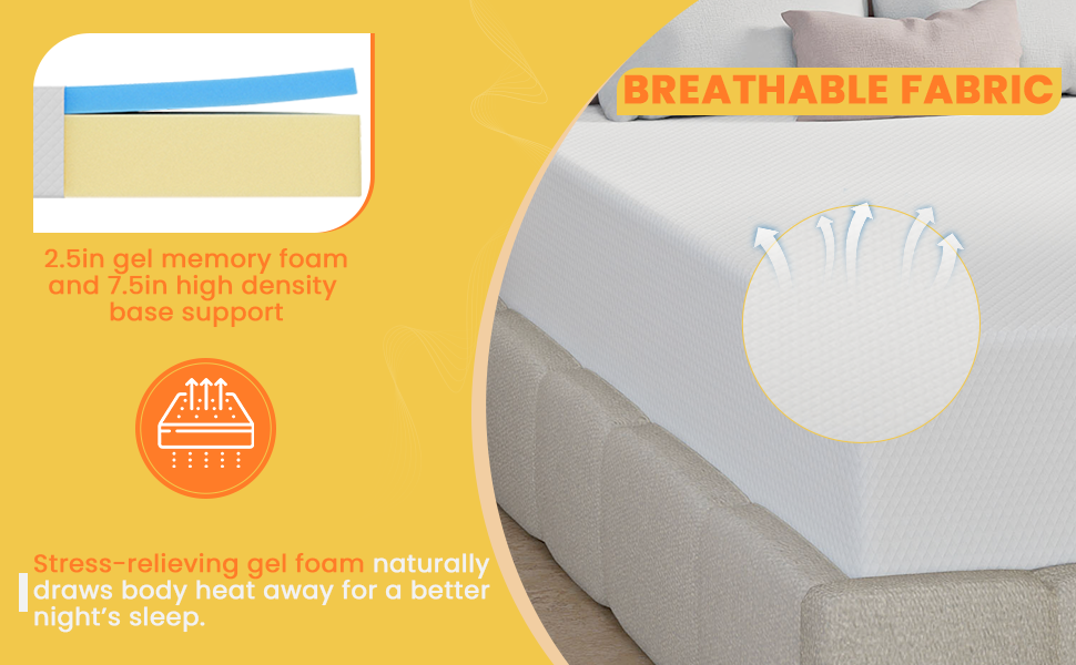 10 Inch Full Size Mattress, Gel Memory Foam Full Mattress