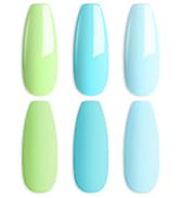 Shining She UV Nagellack Pastell,6 Farben Bright Summer Milchweiß Hellblau Zart Grün Hellrosa Hel...