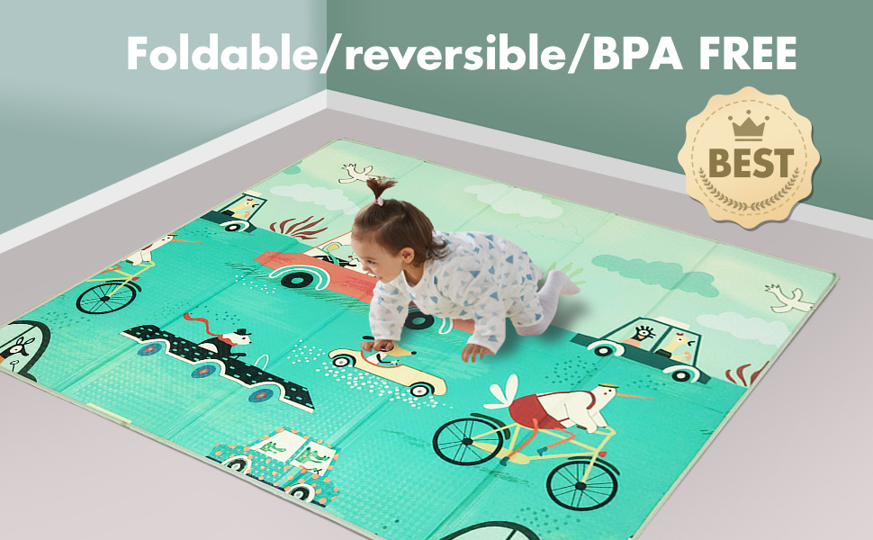 Uanlauo Baby Play Mat,71x59inch Play Mat for Baby,Foldable Kids Play Mat, Foam Play Mat,Infant