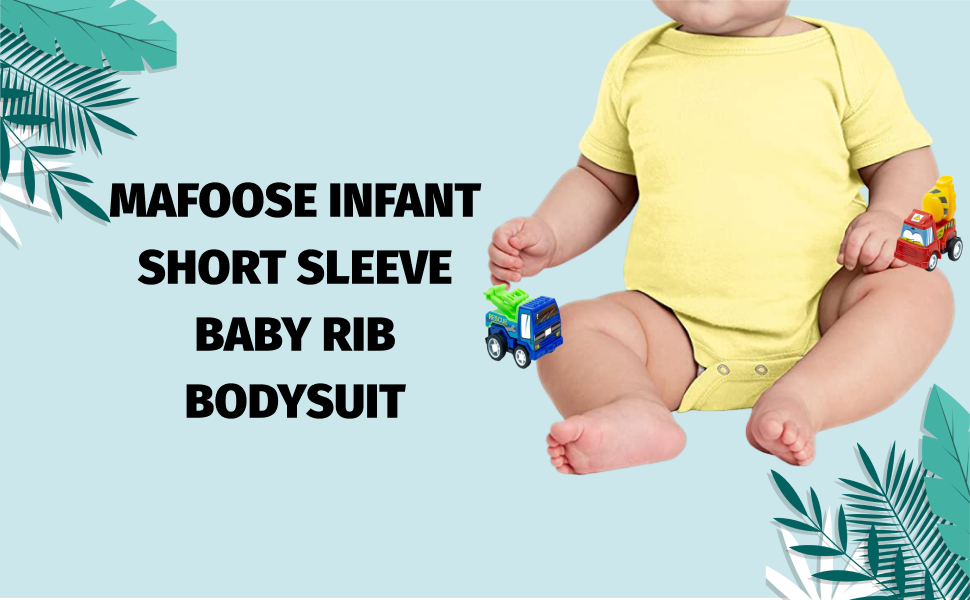 Mafoose Infant Short Sleeve Baby Rib Bodysuit