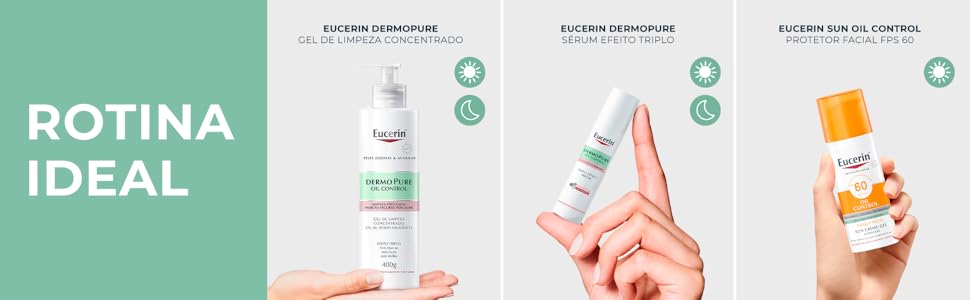 Rotina ideal com Gel de limpeza concentrado, creme corporal efeito triplo e protetor solar