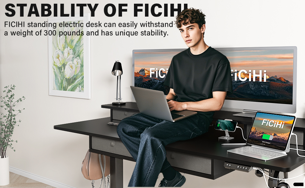 desk standing adjustable electric height stable quiet