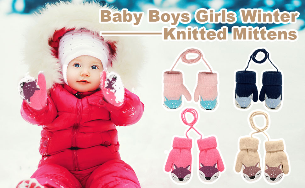 2 Paar Baby Winter Handschuhe Cartoon Kinder Winter Handschuhe Fäustlinge