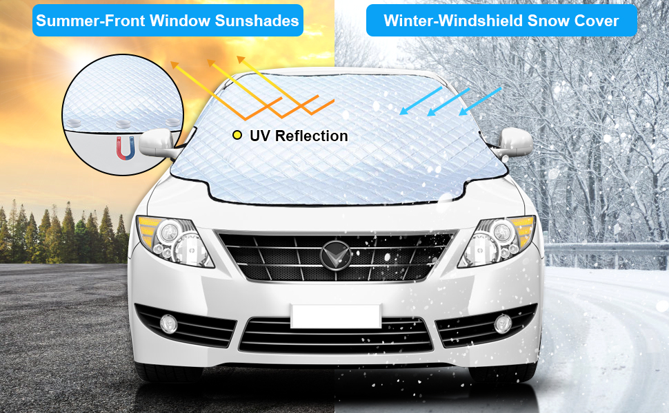 Tevlaphee Windshield Cover for Ice and Snow, Windshield Snow Cover, Car