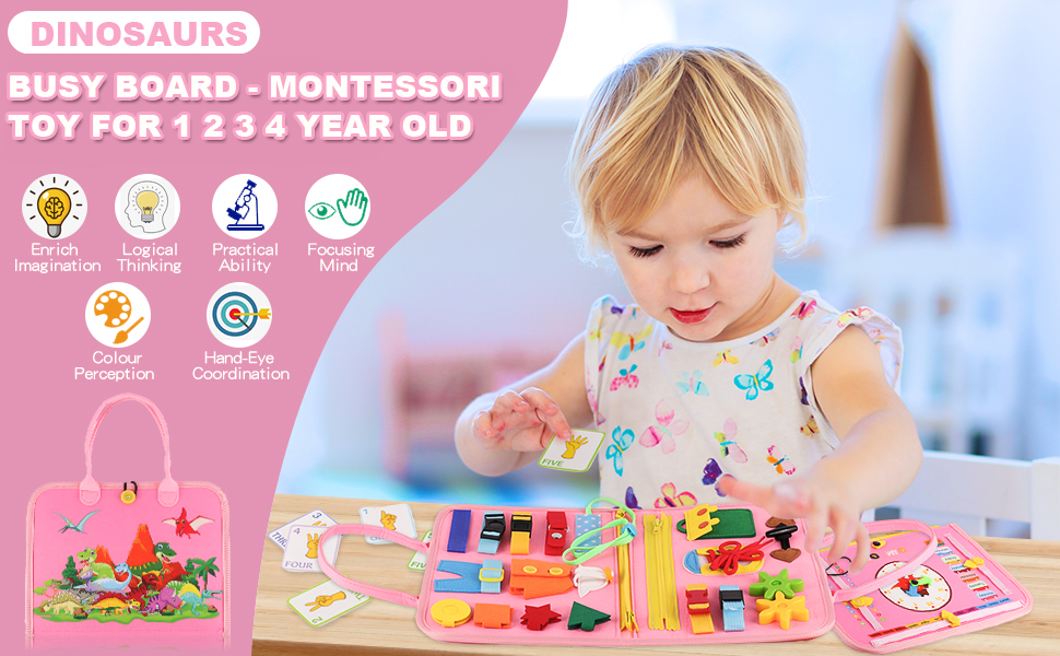 JEVEZEE Busy Board for Toddlers 1 2 3 4 Year Old