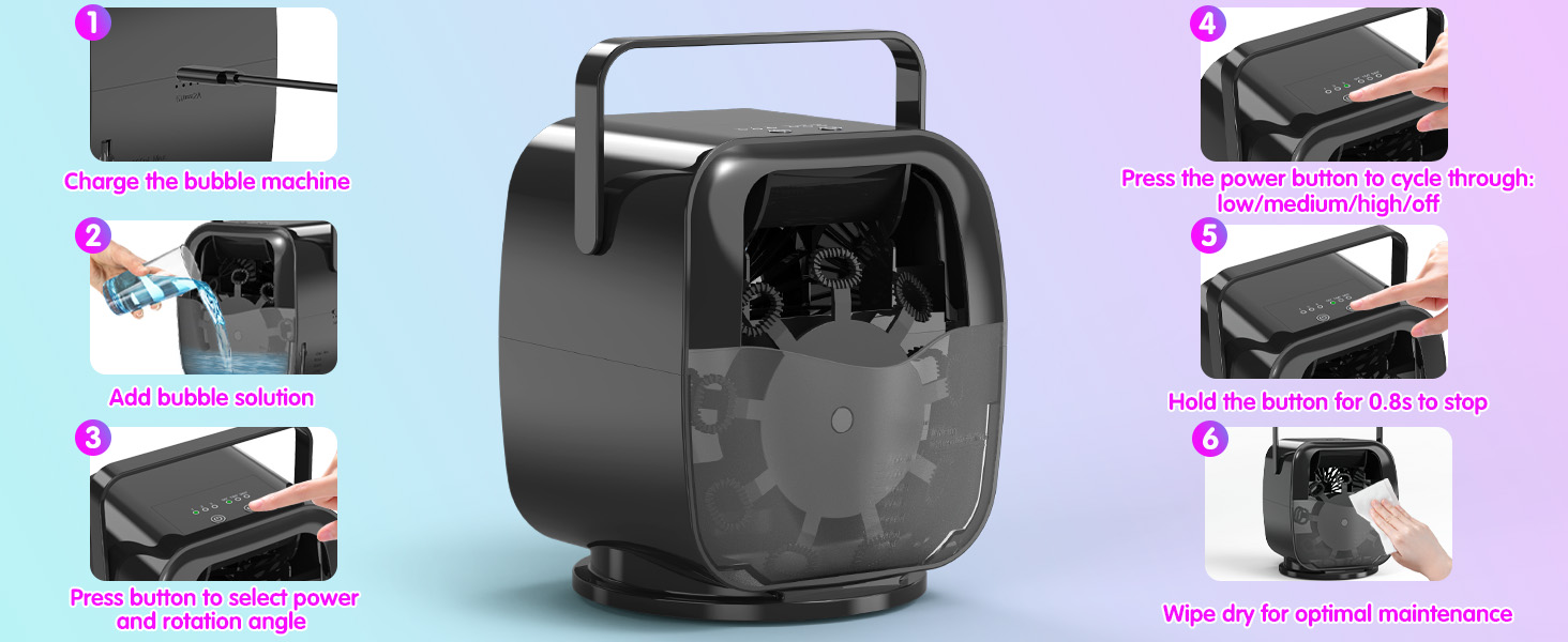 Rechargeable bubble machine