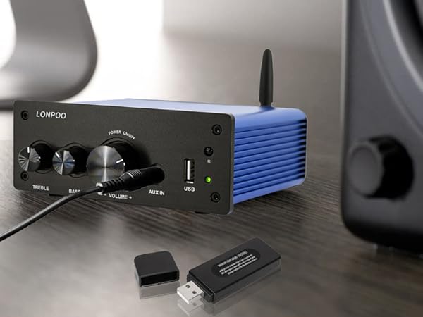 LONPOO LP-615 200W ミニアンプ Bluetooth Audio Amplifier,LONPOO 2.0 Channel Mini Class D