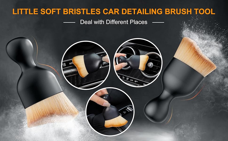 flewfun 2 Pcs Car Detailing Brush, car wash brush, car