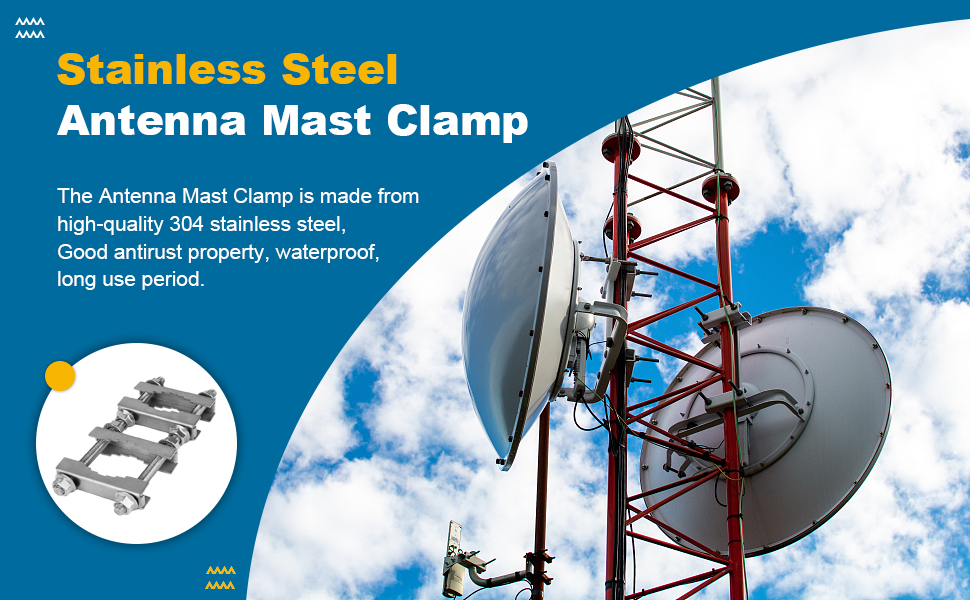 Amazon.com: 2 Pack Double Antenna Mast Clamp V Jaw Block 304 Stainless Steel TV Double Antenna Pole Holder Heavy Duty Pole to Pole Mounting Hardware Kit Bracket Holder for TV Ham, Flag Post, Umbrella, Parasols : Electronics