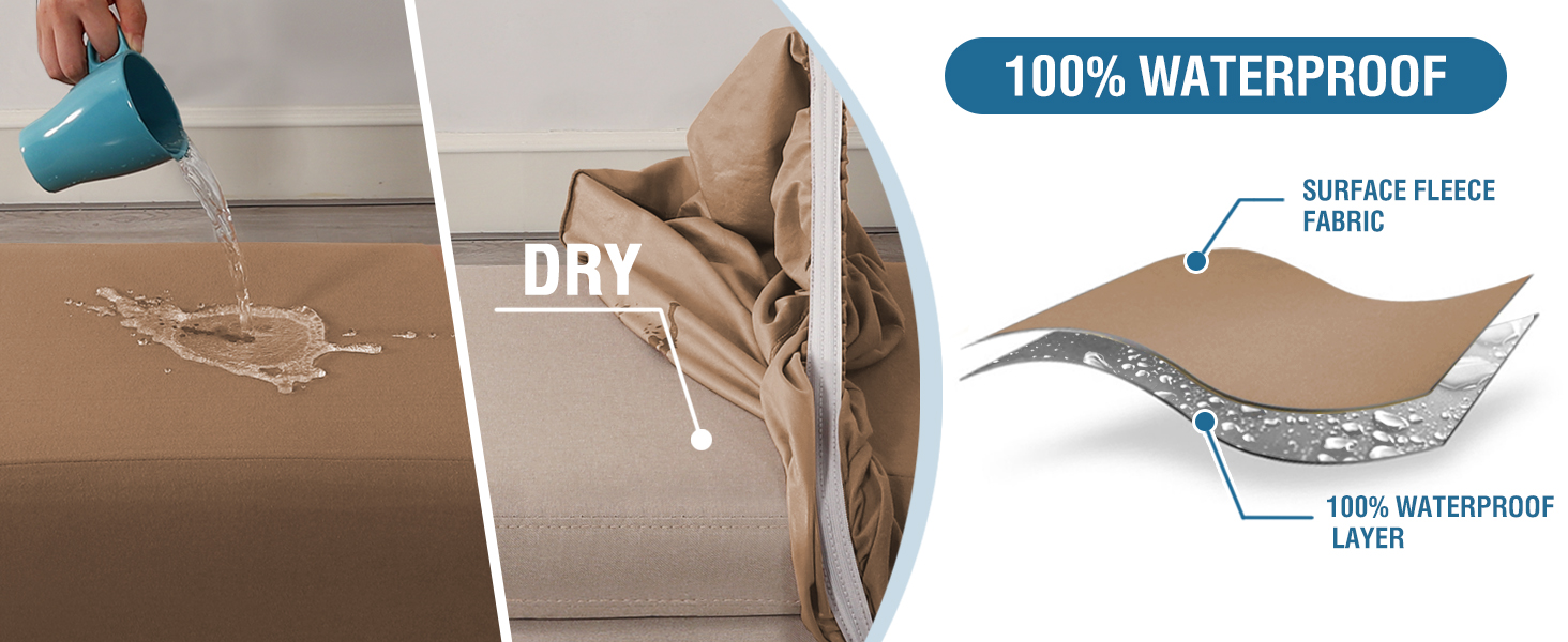 H.VERSAILTEX 100 Waterproof Ottoman Cover Rectangle