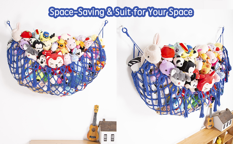 Stuffed Animal Net or Hammock Wall Hanging Net for Stuffed