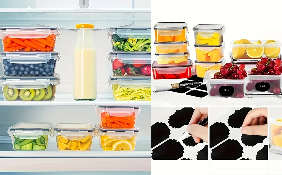 48-Piece Food Storage Containers Set kitchen organizers Leakproof Meal Prep Containers