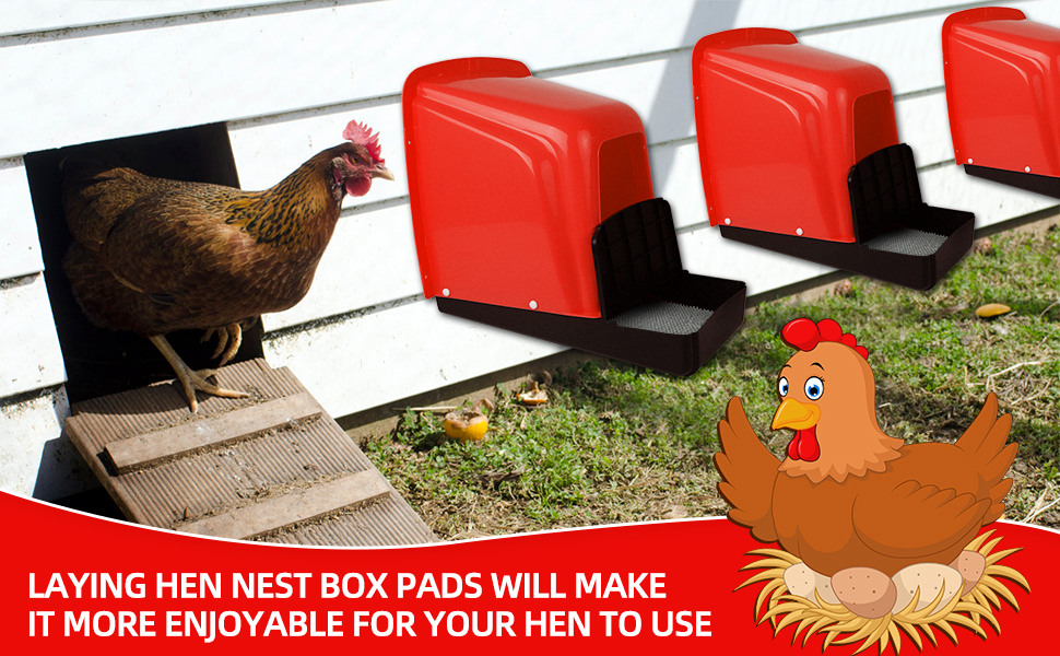 HOWUXZO Chicken Coop with Nesting Boxes, 6 Pack, Red, Easy
