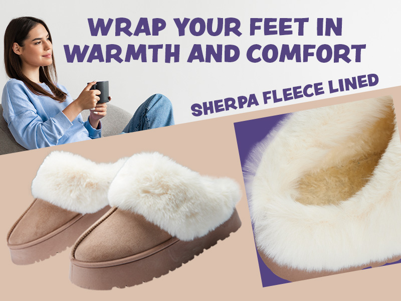 CityComfort Sherpa Lined Slippers for Women Teenagers, Fluffy Slip-On House Shoes with Non Slip Sole - Gifts for Her 16 CityComfort Sherpa Lined Slippers for Women Teenagers