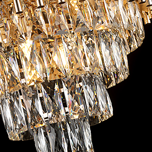 AXILIXI Modern Crystal Chandeliers Gold 20'' Crystal Ceiling