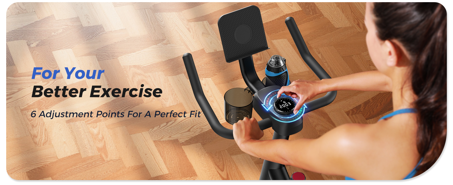 LED monitor showing speed, distance, time, and calories on MERACH bike