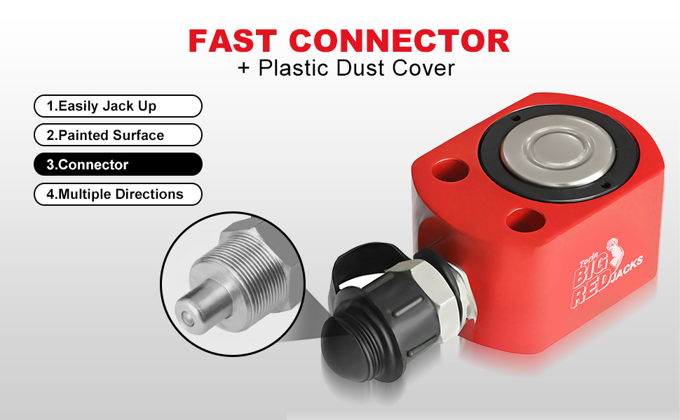 BIG RED ATRB2005R Torin Porta Power Hydraulic Ram Cylinder Jack: Single-Acting Mini Jack Ram