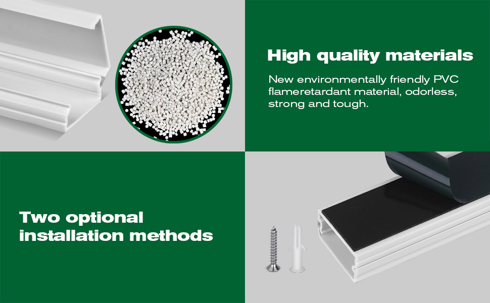 189in Cable Raceways，PHERKORM Fliptop Cable Management kit, Cable Cord Hider for TV