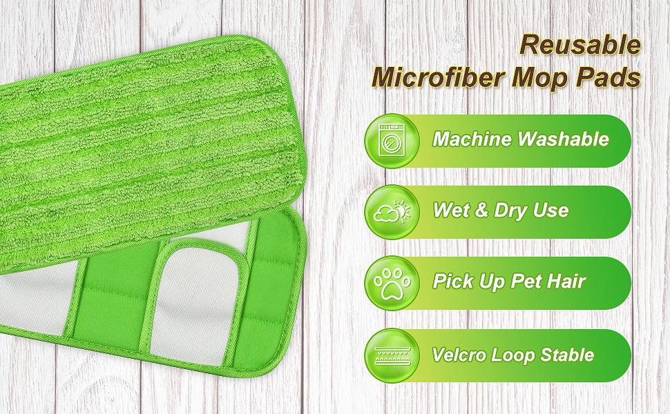 Mop Pads Compatible with Swiffer Sweeper Mop (2 Pack Strip Fabric Loop Pads for