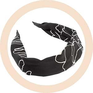 serre-tête en tissu d'organza noir et blanc - DESSANGE