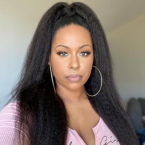 kinky straight lace front wig
